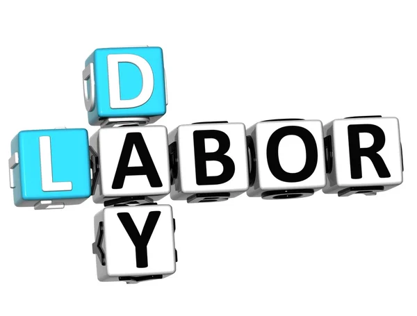 3D Labor Day Job Crossword — Stock Photo, Image