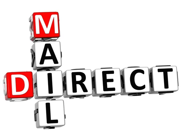 3D dostać direct mail krzyżówka — Zdjęcie stockowe