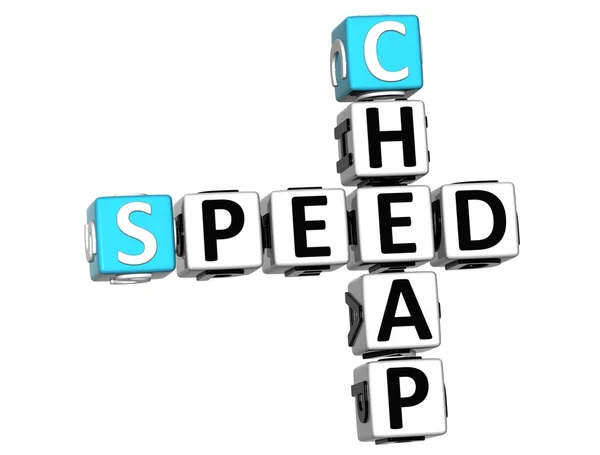 3D Obter teste de velocidade palavra cruzada barata — Fotografia de Stock