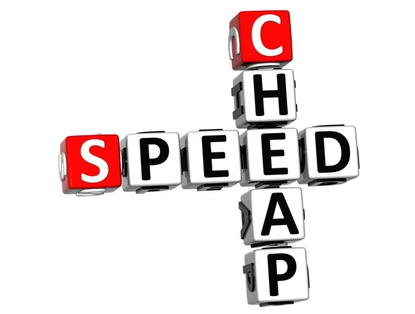 3D Obter teste de velocidade palavra cruzada barata — Fotografia de Stock