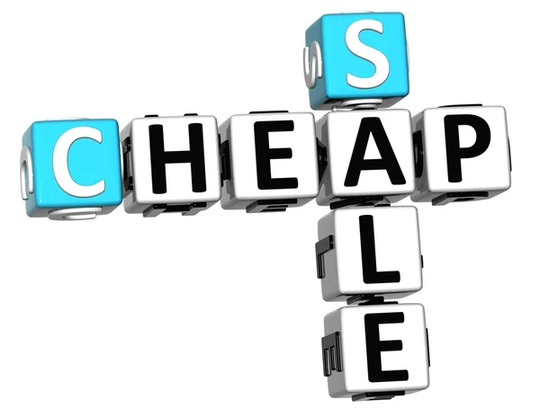 3D billiger Verkauf Kreuzworträtsel Text — Stockfoto