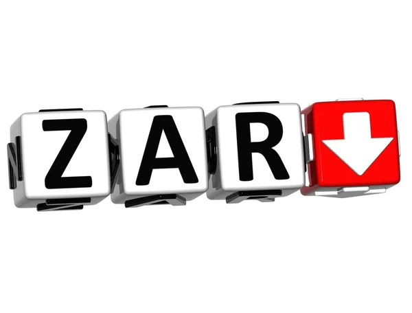 통화 ZAR 비율 개념 심볼 버튼 흰색 배경에 — 스톡 사진