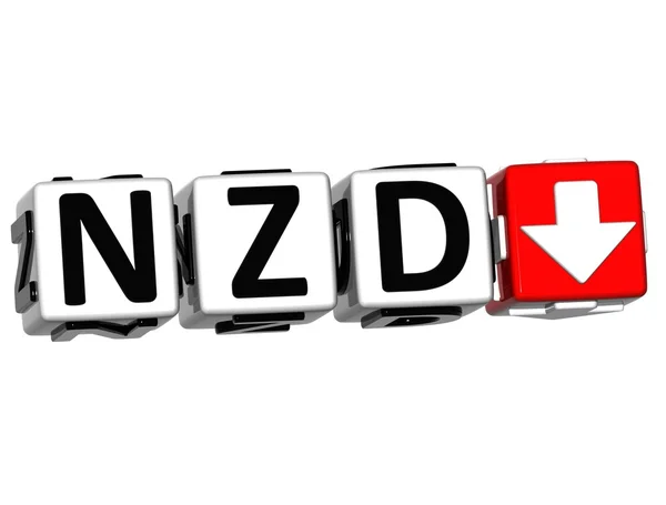 Beyaz arkaplanda para birimi NZD oranı konsept simgesi düğmesi — Stok fotoğraf