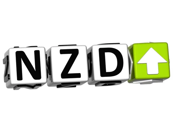 Valuta NZD kurs begrepp symbol knapp på vit bakgrund — Stockfoto