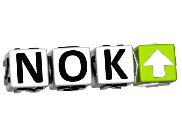 Moeda NOK conceito de taxa botão símbolo no fundo branco — Fotografia de Stock