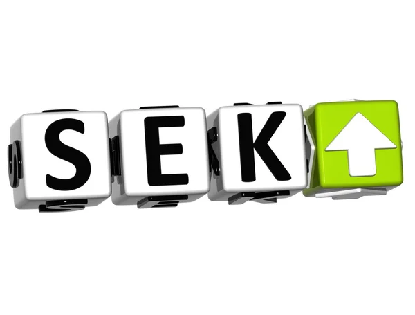 Кнопка символа курса SEK на белом фоне — стоковое фото