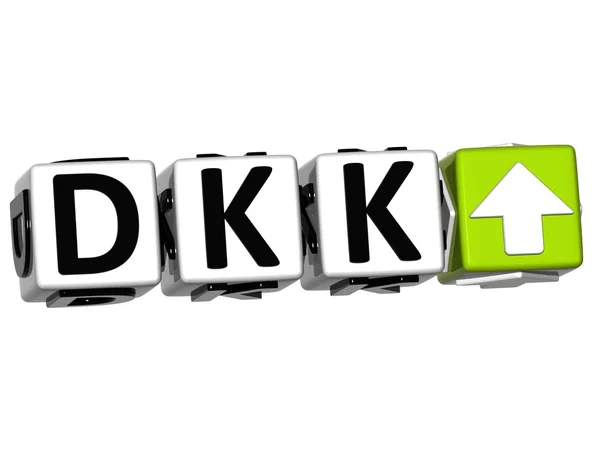 Beyaz arkaplanda para birimi DKK oranı konsept simgesi düğmesi — Stok fotoğraf