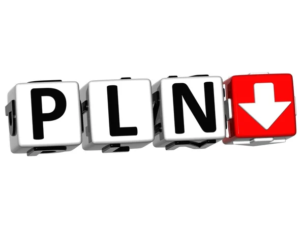 Moeda PLN taxa conceito símbolo botão no fundo branco — Fotografia de Stock