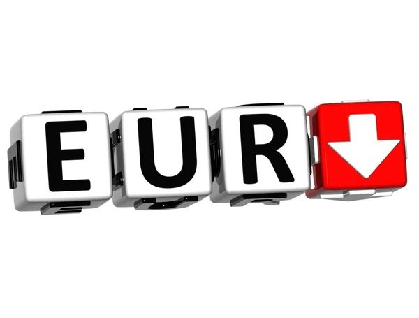 Valuta eur tarief concept knop symbool op witte achtergrond — Stockfoto