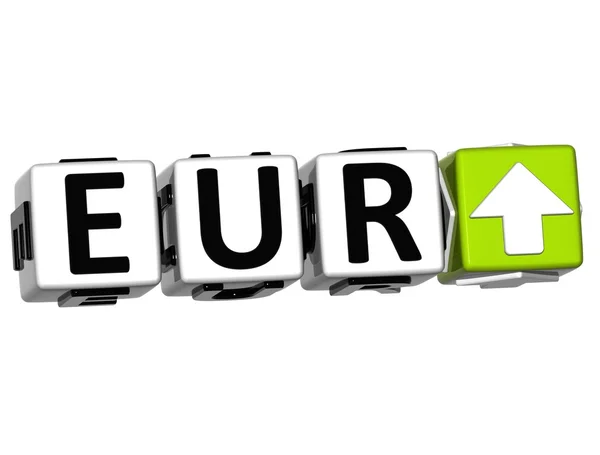 Valuta Pulsante simbolo del concetto di tasso EUR su sfondo bianco — Foto Stock