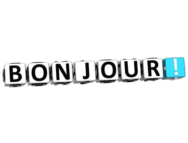 3D Bonjour block text on white background — Stock Photo, Image
