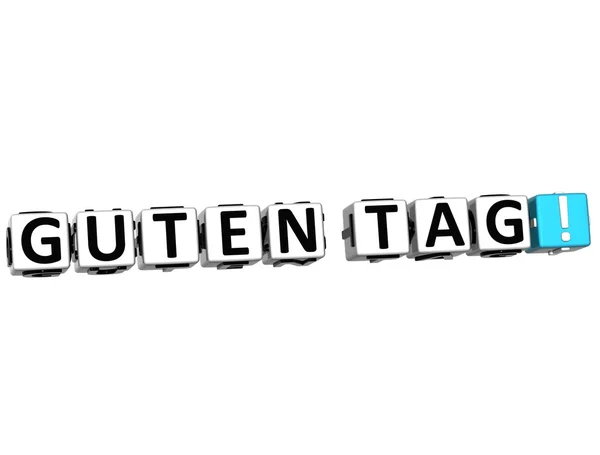 3D Guten Tag block text on white background — Stock Photo, Image