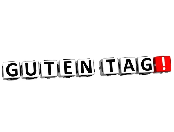 3D Guten Tag block text on white background — Stock Photo, Image