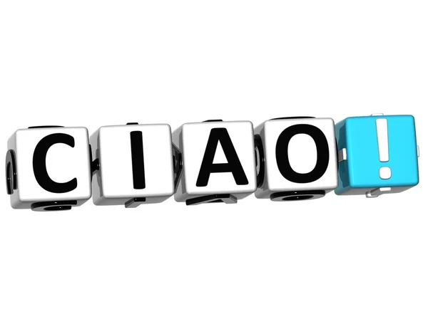 3D Ciao block text on white background — Stock Photo, Image