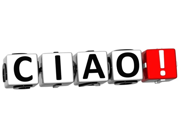 3D Ciao block text on white background — Stock Photo, Image