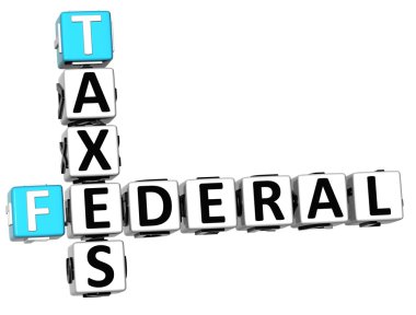 3D Taxes Federal text Crossword clipart