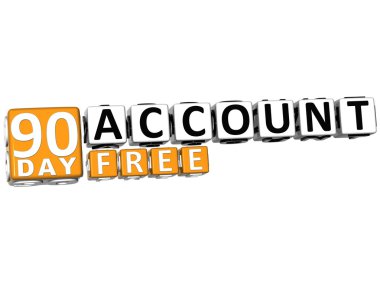 3D Get 90 Day Account Free Block Letters clipart