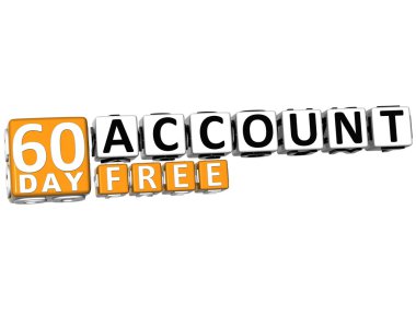 3D Get 60 Day Account Free Block Letters clipart