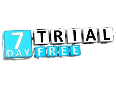 3D Get 7 Day Trail Free Block Letters clipart