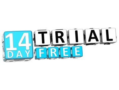 3D Get 14 Day Trail Free Block Letters clipart