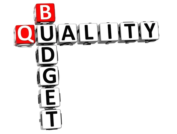 3D Budget Quality text Crossword — Stock Photo, Image