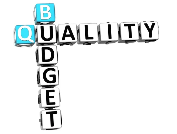 3D Budget Quality text Crossword — Stock Photo, Image
