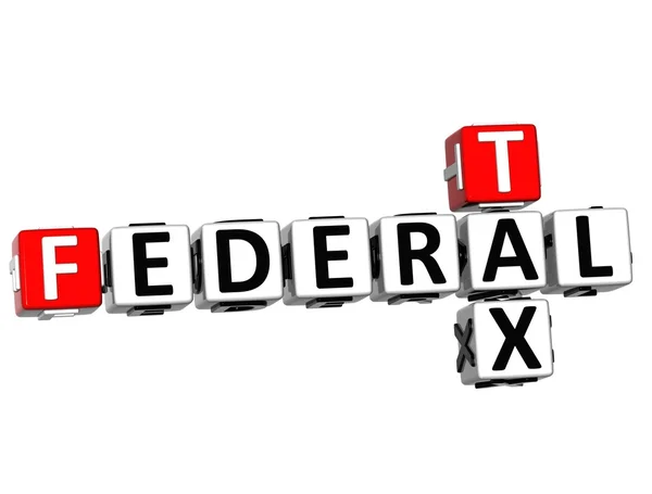 Crucigrama de texto federal de impuestos 3D —  Fotos de Stock