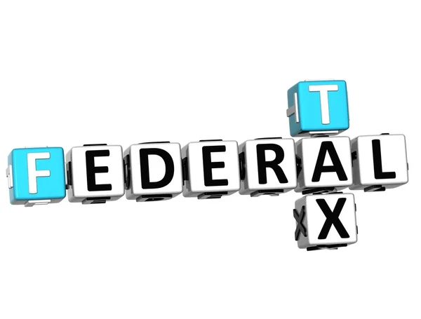3D-belasting federale tekst kruiswoordraadsel — Stockfoto