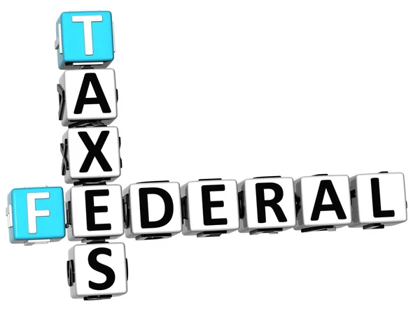 3D Taxes Federal text Crossword — Stock Photo, Image