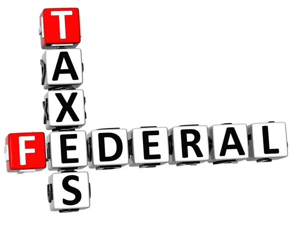 3D Impostos Texto federal Palavra cruzada — Fotografia de Stock