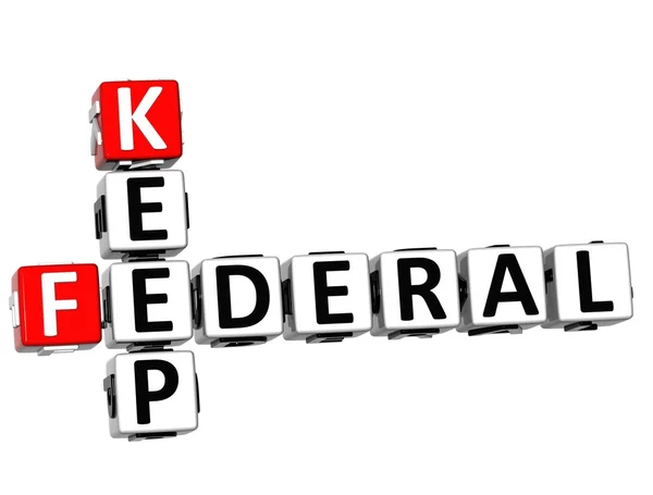 3D Keep Federal text Crossword — Stock Photo, Image
