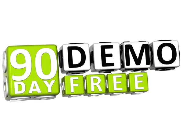 3D Get 90 Day Demo Free Block Letters — Stock Photo, Image