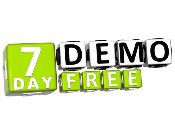 3D Get 7 Day Demo Free Block Letters — Stock Photo, Image