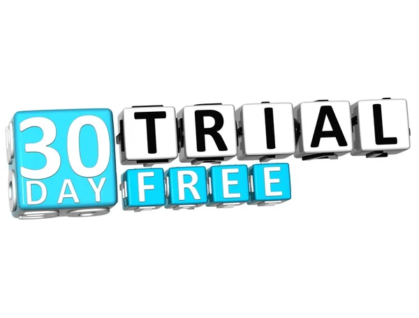 3D conseguir 30 días Trail Free Bloquear letras — Foto de Stock