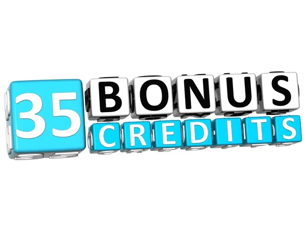 3D Get 35 Bonus Credits Block Letters — Stock Photo, Image