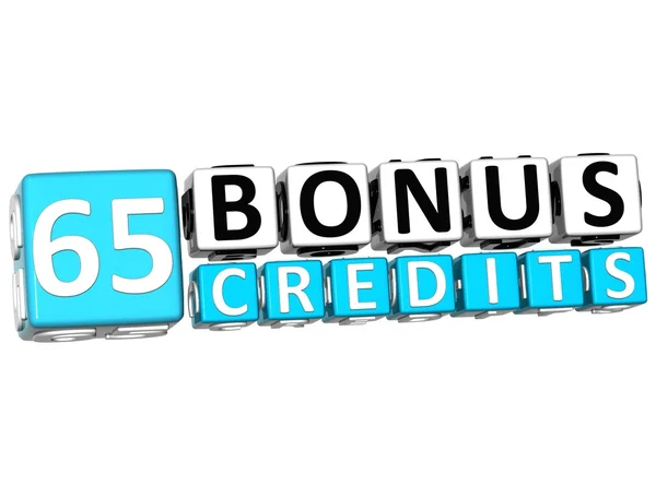 3D Obtener 65 Bono Créditos Bloquear Letras — Foto de Stock