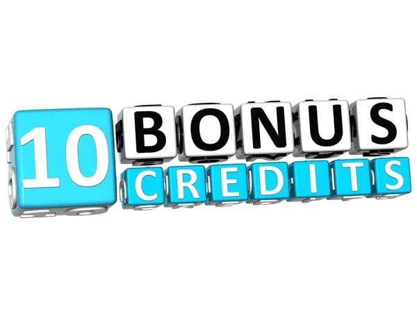 3D Get 10 Bonus Credits Block Letters — Stock Photo, Image