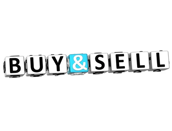 Compra 3D e venda palavras cruzadas — Fotografia de Stock