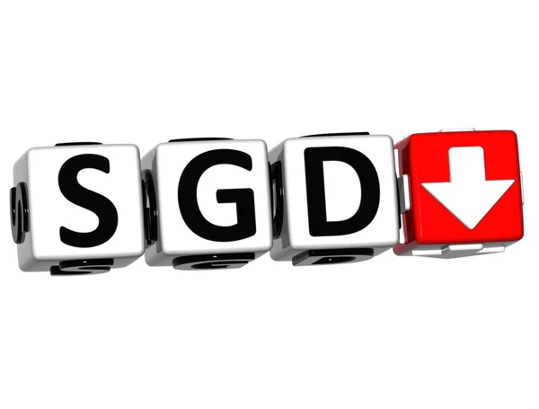 Moneda SGD tasa concepto botón de símbolo sobre fondo blanco —  Fotos de Stock