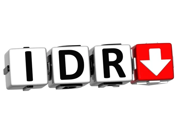 Кнопка символу курсу валют IDR на білому тлі — стокове фото