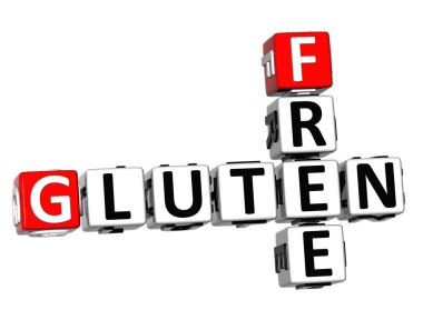 3D Gluten Free Crossword cube words clipart