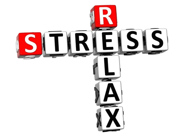 3D Stress Relax Crossword cube words — Stock Photo, Image