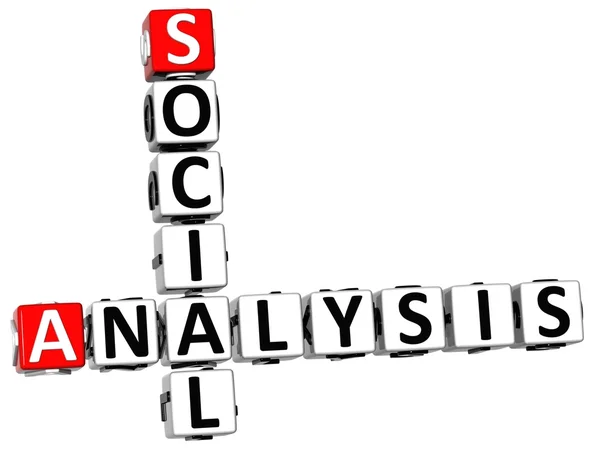 3d rechtliche Sozialanalyse Kreuzworträtsel Würfelwörter — Stockfoto