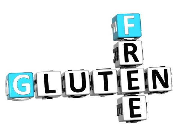 Palabras de cubo de crucigrama libre de gluten 3D —  Fotos de Stock