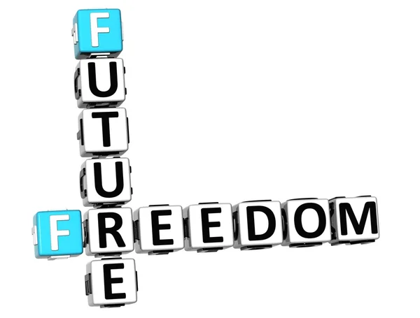 3d Freiheit Zukunftsvision Kreuzworträtsel Würfelwörter — Stockfoto