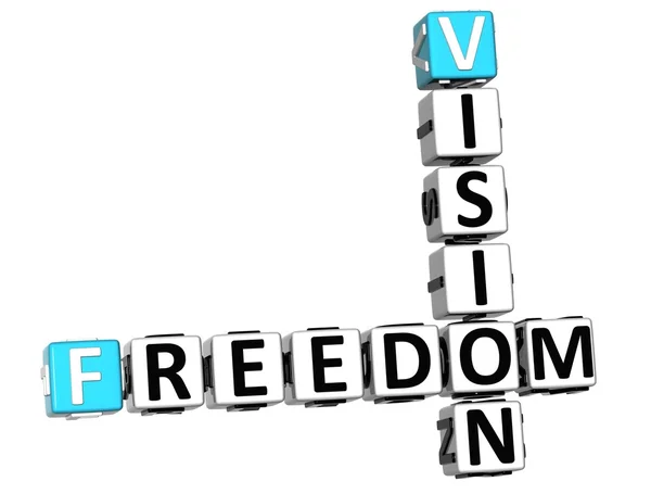 3D Freedom Future Vision Crossword cube words — Stock Photo, Image