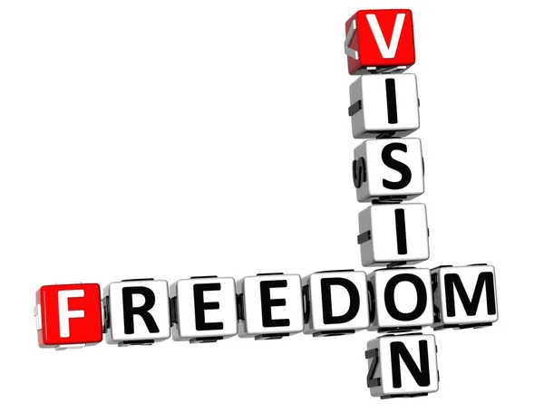 3D Freedom Future Vision Crossword cube words — Stock Photo, Image