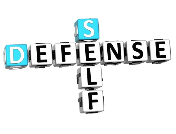 3D Self Defense Crossword cube words — Stock Photo, Image