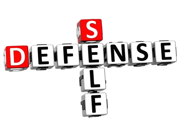Palabras de cubo de crucigrama de autodefensa 3D — Foto de Stock
