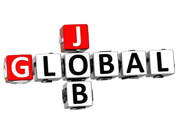 3d globale Cloud-Job Kreuzworträtsel Würfel Wörter — Stockfoto